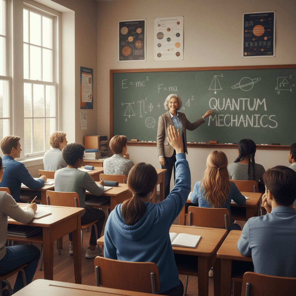 Science Academy instructor teaching physics concepts to engaged students